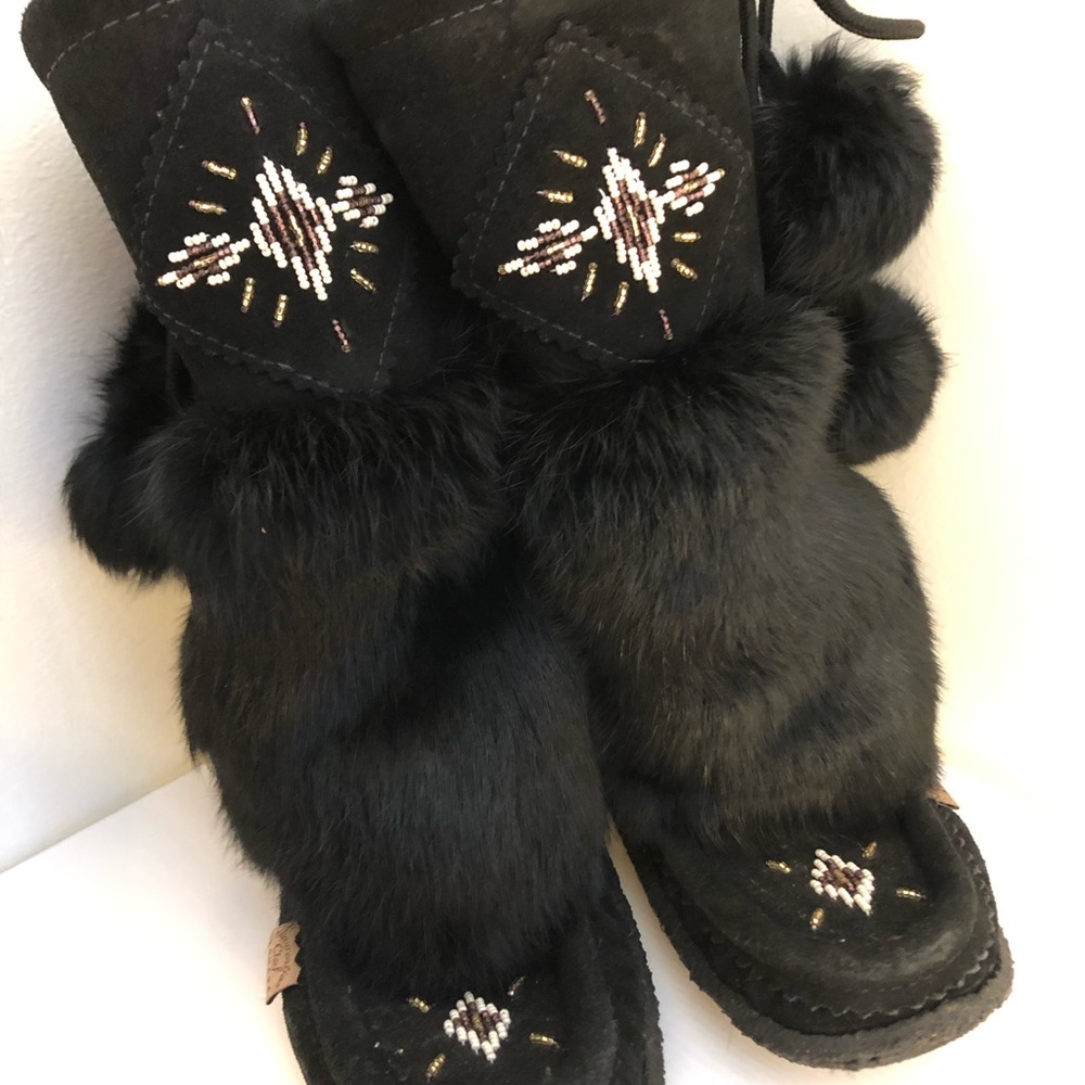 Laurentian Chief Canada Suede Mukluks Black 6